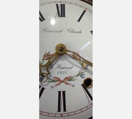 Horloge Comtoise Converset ' caisse en merisier massif.'