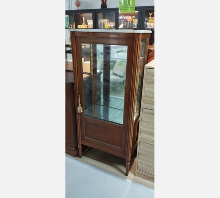 Joli argentier en acajou dessus marbre style Louis XVI