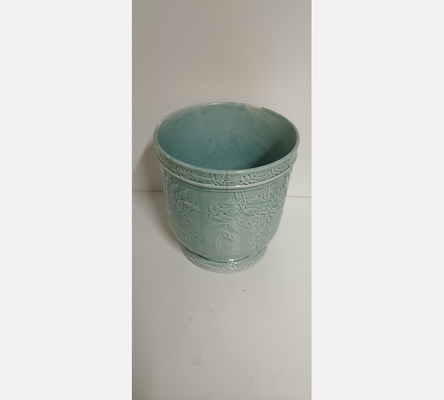 Joli cache pot bleu ciel ancien Gien