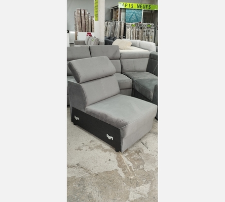 KB 1 place en plus pour canapé d'angle Karola en tissu beige.