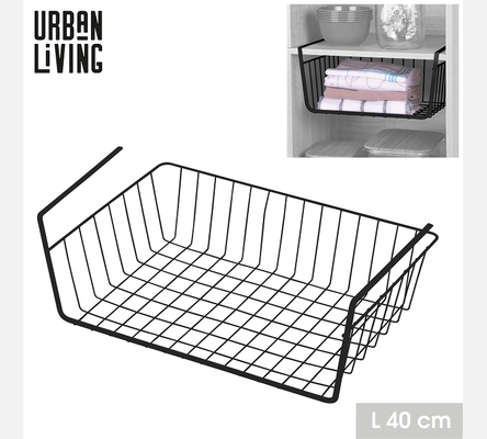 'LA PENDERIE' PANIER DE RANGEMENT A SUSPENDRE NOIR 40CM