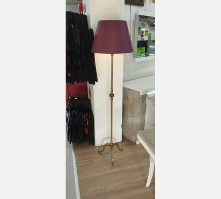 Lampadaire en laiton avec abat-jour