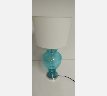 Lampe de table en verre bleu