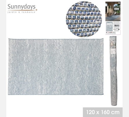 LE FARNIENTE - TAPIS SHILO EXTERIEUR/ INTERIEUR IVOIRE ARGENT BLEU 120X160CM