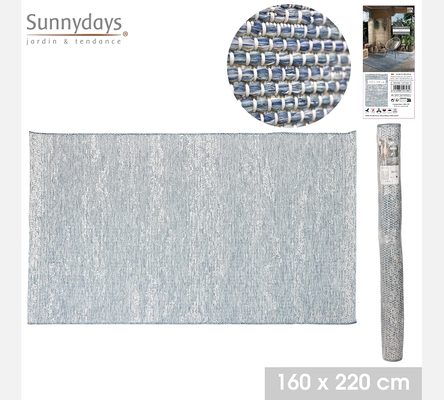 LE FARNIENTE - TAPIS SHILO EXTERIEUR/ INTERIEUR IVOIRE ARGENT BLEU 160X220CM