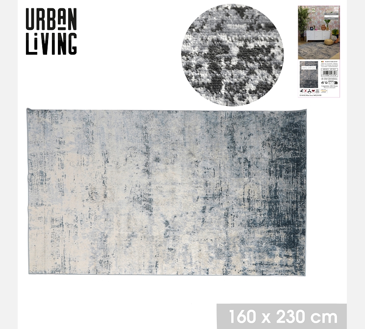 'LE PERSEPOLIS' TAPIS 100% VISCOSE DECOR VISION COULEUR BLEU GRIS 160X230CM