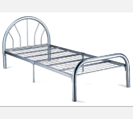 Lit Eco métal gris 90/190 cm, avec sommier intégré.