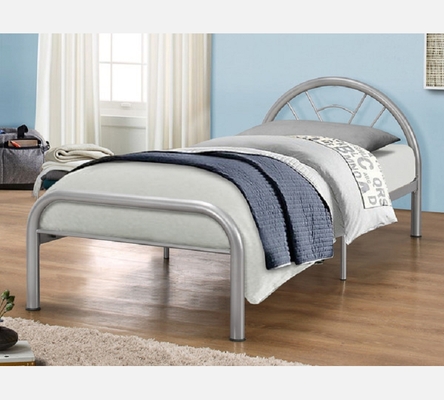 Lit Eco métal gris 90/190 cm, avec sommier intégré.