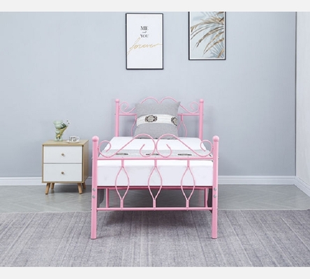 Lit Julie rose avec sommier intégré 90/190 cm.