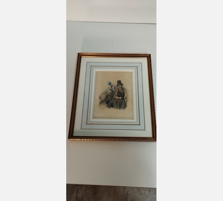 Litho ancienne d'un couple