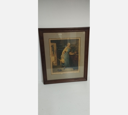 Lithographie ancienne n°25 de 'La pourvoyeuse' J-B Siméon Chardin