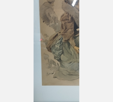 Lithographie de jeunes femmes par Ferdinand Bac