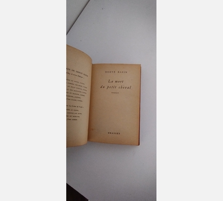 Livre relié hervé bazin la mort du petit cheval grasset