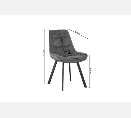 Lot de 2 chaises Amélie en tissu Corduroy gris.