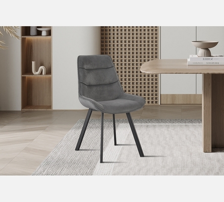 Lot de 2 chaises Amélie en tissu Corduroy gris.