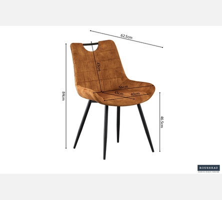 Lot de 2 chaises Nina en velours or.