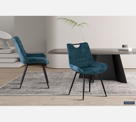 Lot de 2 chaises Nina en velours pétrole.