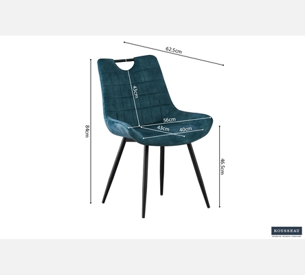 Lot de 2 chaises Nina en velours pétrole.