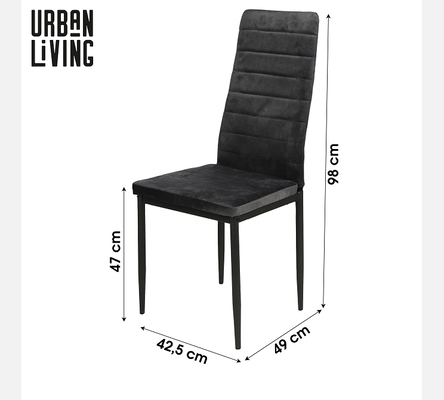 Lot de 4 chaises Jack en velours gris.