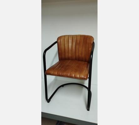 Lot de 4 Fauteuil 'Kavi' Cuir, Marron cognac.