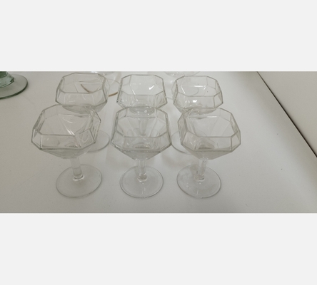 Lot de 6 verres à liqueur Art Déco