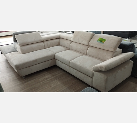 M2 Hydra23 Canapé d'angle Milano velours côtelé beige,convertible, grand coffre.