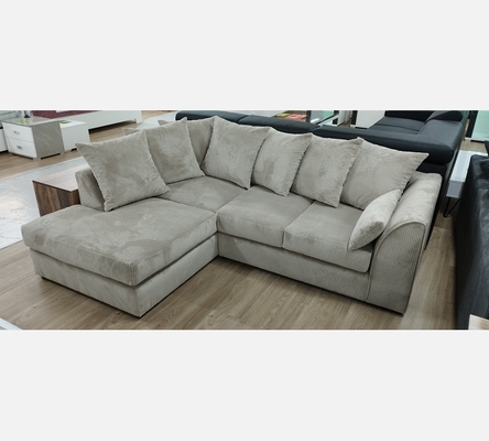 M2 Hydra35 Canapé d'angle Alan en velours côtelé taupe.