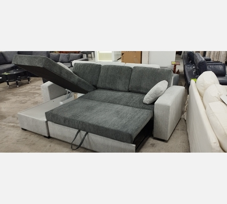 M2 Rav15/06 Canapé d'angle Aramis tissu GF/GC, convertible, réversible, coffre.