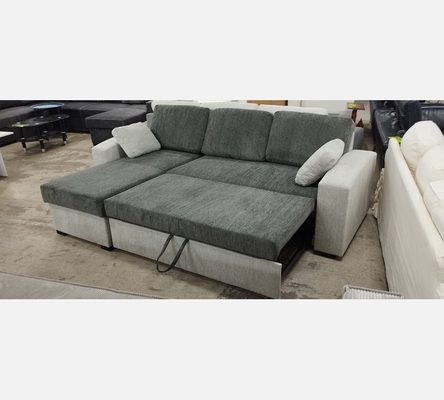 M2 Rav15/06 Canapé d'angle Aramis tissu GF/GC, convertible, réversible, coffre.