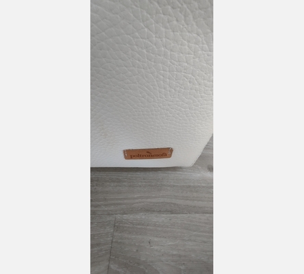 Magnifique canapé d'angle Poltrone Sofa avec 1 relax électrique en cuir beige