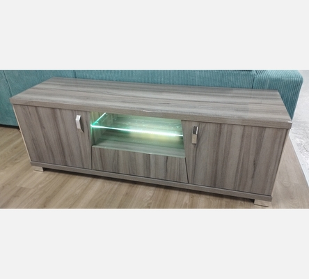 Meuble TV Glamour 2 portes, 1 tiroir avec éclairage LED. Fabriqué en Italie.