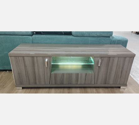 Meuble TV Glamour 2 portes, 1 tiroir avec éclairage LED. Fabriqué en Italie.