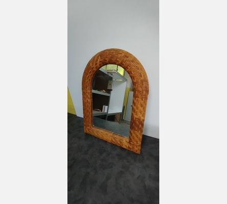 Miroir en rotin