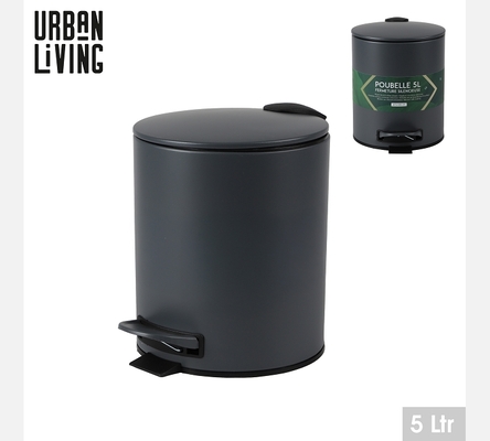 'MOONROCK' POUBELLE SDB 5L AVEC PEDALE ET FERMETURE SILENCIEUSE D21XH26CM