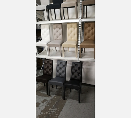 NBL Lot de 4 chaises Nat en PU blanc.