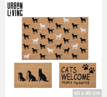 PAILLASSON CHIENS & CHATS 3 DECORS ASSORTIS 40X60CM