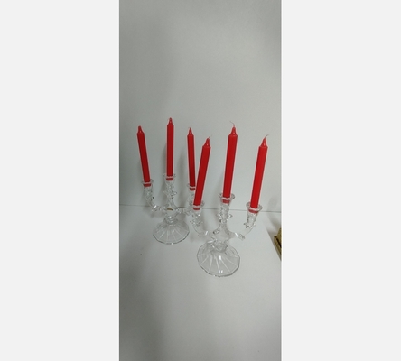 Paire de bougeoirs en cristal