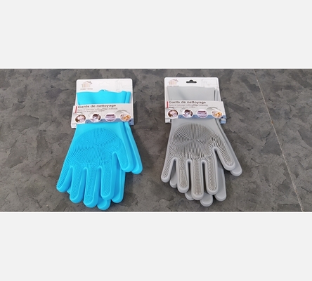 Paire de gants de nettoyage en silicone.