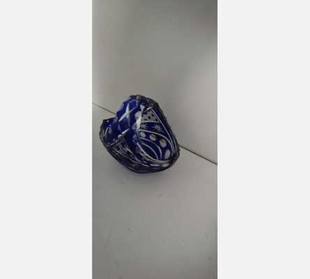 Panier en cristal bleu