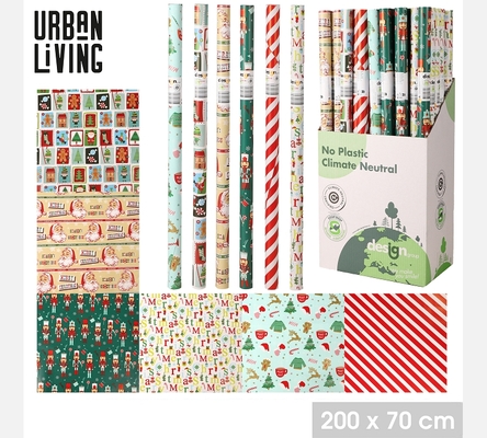 PAPIER CADEAU NOEL DECOR 'HOME FOR CHRISTMAS' 200X70CM