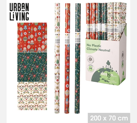 PAPIER CADEAU NOEL DECOR 'RETRACING ROOTS' 200X70CM