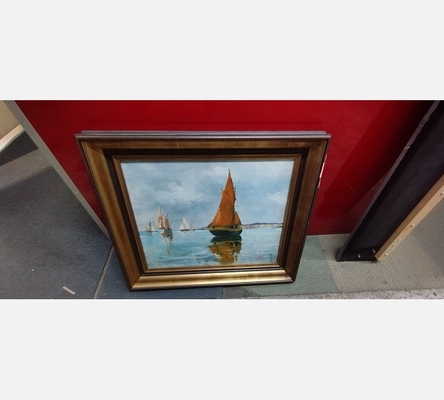 Peinture à lhuile 'les Bateaux'