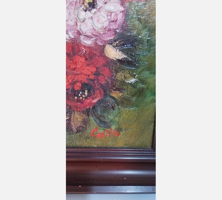 Peinture de bouquet signée Castillo