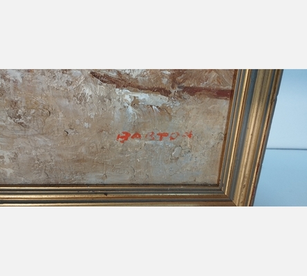 Peinture de la Place du Tertre à Montmartre signée Barton