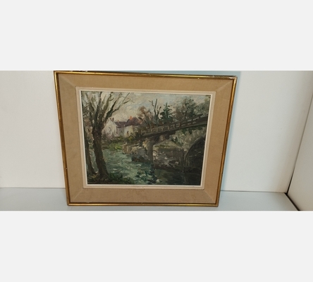 Peinture d'un pont à l'entrée du village de Montigny sur Loing