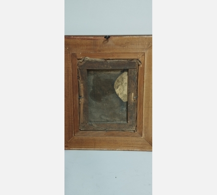 Peinture 'L'enfant dormant au chat voleur de pain' selon Léon Bazille Perrault.