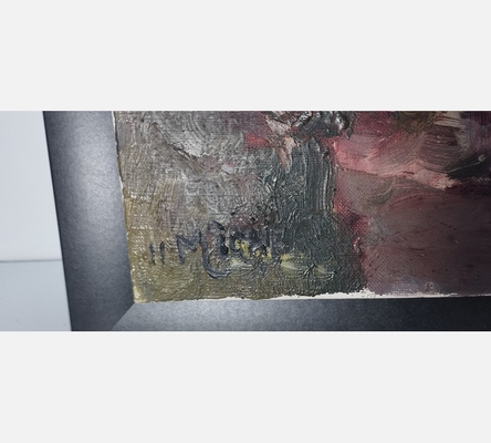 Peinture moulin au bord de l'eau