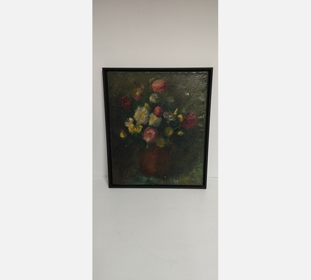 Peinture nature morte au bouquet de fleurs signée Alfred Junet