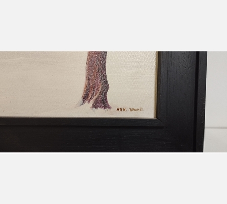 Peinture Paysage sous la neige signée Kaki Brunet
