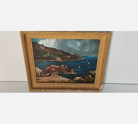 Peinture sur bois côte bretonne